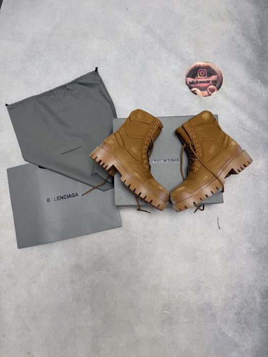 Ботинки буты Balenciaga Strike boots Orange army 41 42 43 44 45 vetements rick owens project gr acne studios maison margiela