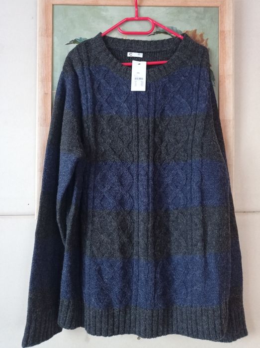 Cubus piękny męski sweter wełna -akryl rozmiar XXL