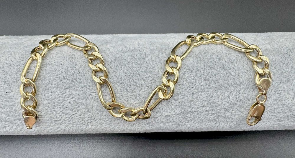 Złota Bransoletka FIGARO 14ct 585, waga: 10,69g, długość: 22 cm