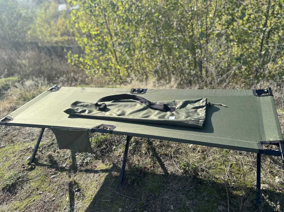 Раскладушка стальная усиленная ліжко армійське розкладне до 260кг хаки