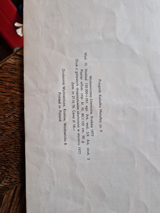 Komiks Przygody Koziołka Matołka 1977