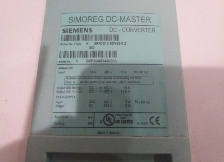 Преобразователь Simoreg DC-MASTER. Привод постоянного тока.