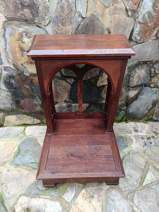 Genuflexório oratório de oração Carvalho Gótico Vitoriano século XIX