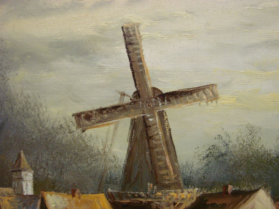 Wioska przy Rzece - Piękny Obraz na Płótnie - 135 x 75 cm G. Seekatz
