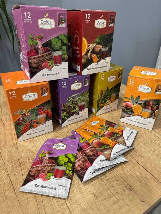 Чай концентрат облепиха, имбирь, малина, смородина Dolce Natura 50гр.