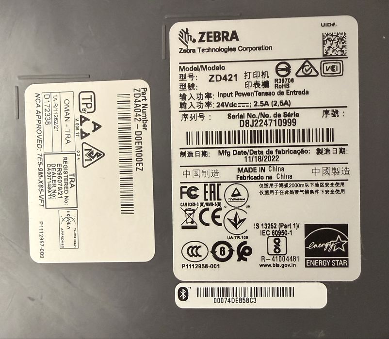 Drukarka do etykiet termiczna Zebra ZD421 jak nowa !