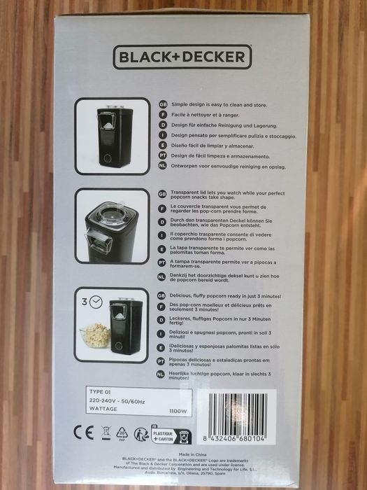 Urządzenie do popcornu Black Decker 1100W