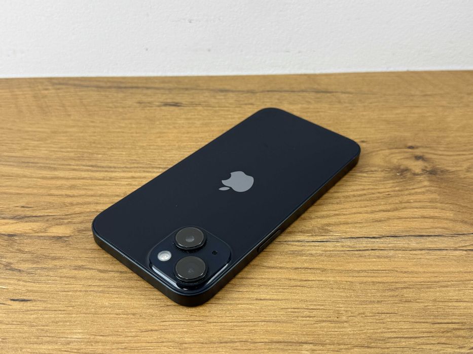 1555. Telefon Apple Iphone 14 128GB Czarny, 100% sprawny. 100% BATERII. ZADBANY