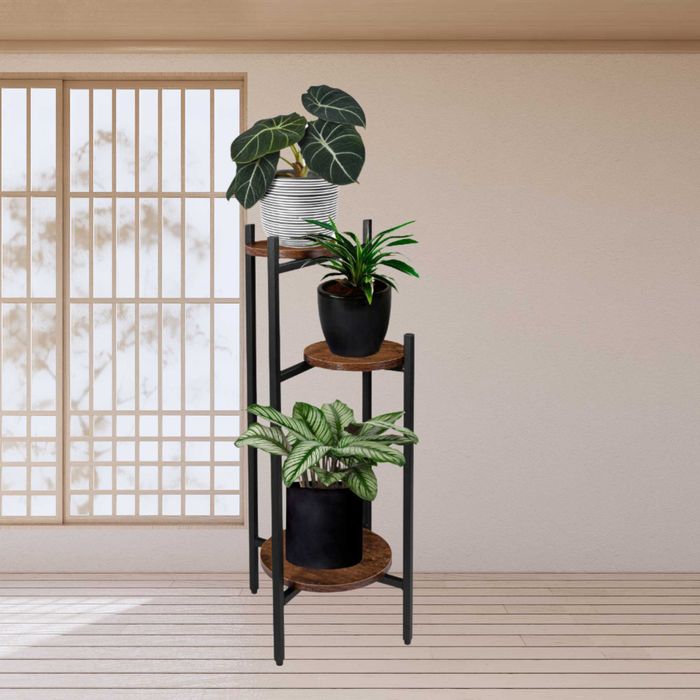 Kwietnik rustykalny metalowy dąb 80cm