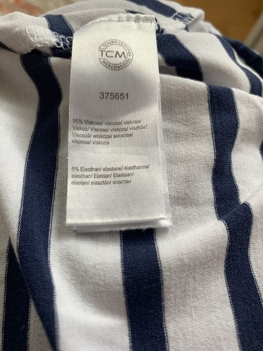 Bluzka bialo granatowe paski 46/48