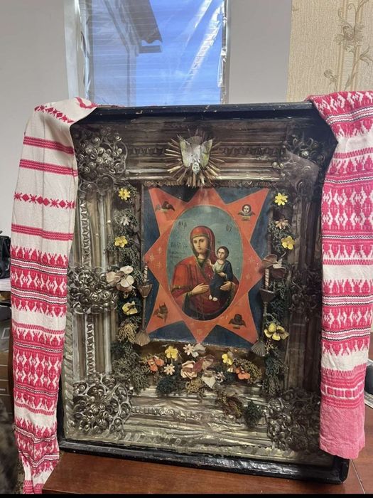 Продам велику старовинну икону Неопалимая Купина