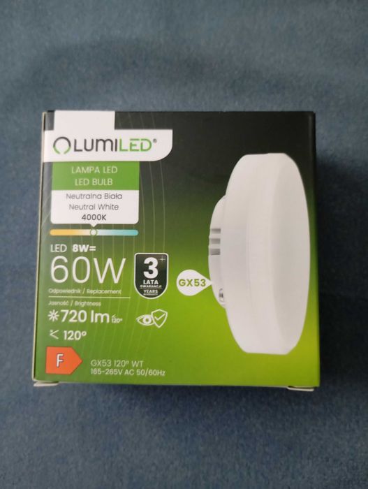 Lampa żarówka LED 8W GX53 biała 720 lm 4000k