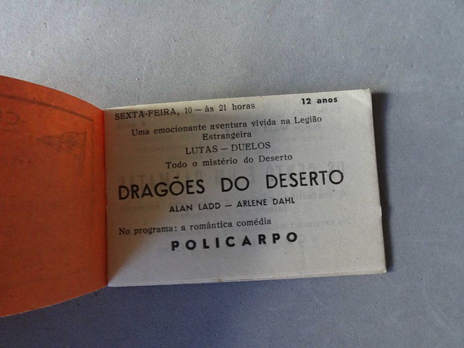 Programa Cinema Stadium Sport Algés e Dafundo Maio 1963