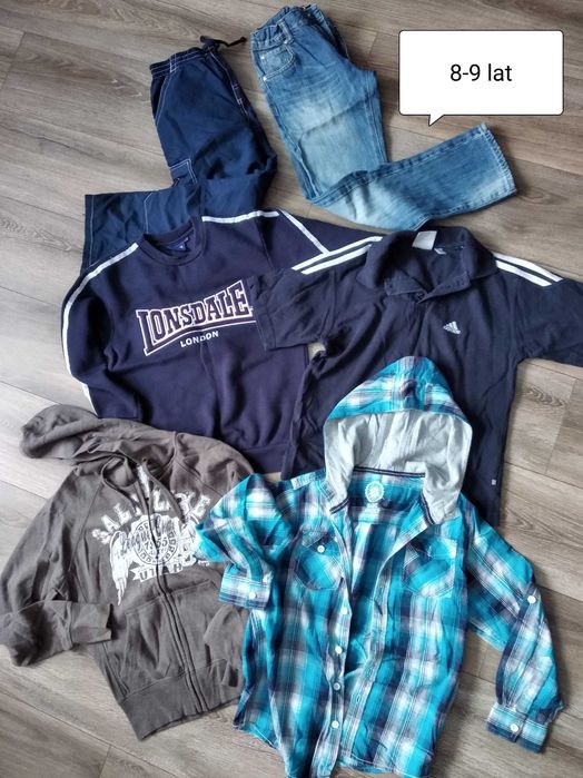Kurtka spodnie bluzy koszule bluzki 8-11 lat zestaw 16sztuk