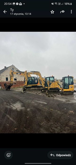 Wynajem mini koparki 8 t z pracownikiem CAT 301.8