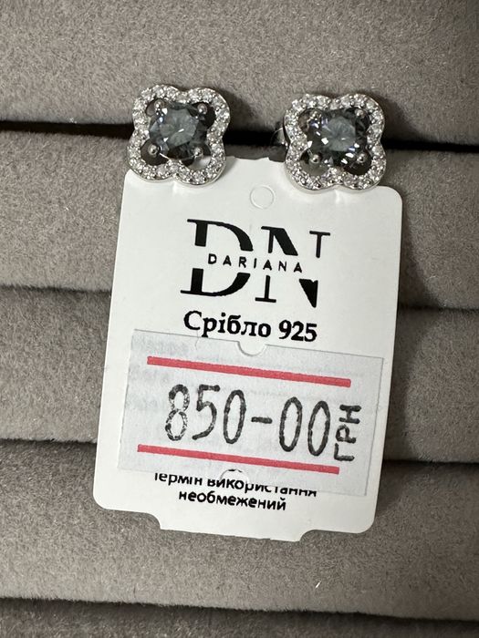 Сережки з муасанітами лабораторний діамант 0,5 Ct