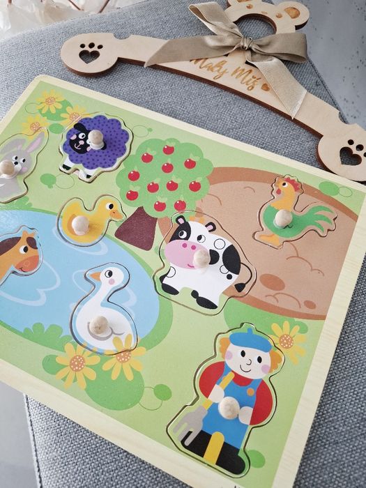 Układanka drewniana dla dzieci zwierzęta puzzle