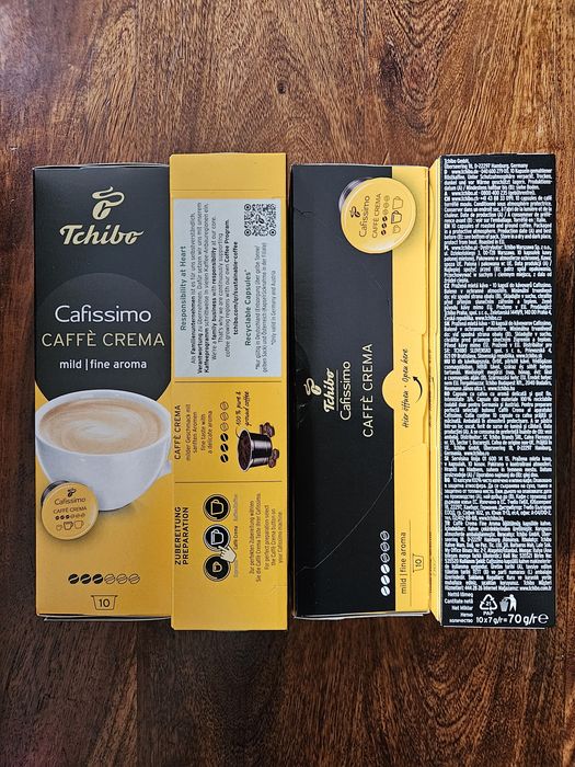 Tchibo cafissimo cafe crema mild  4 paczki po 10szt.