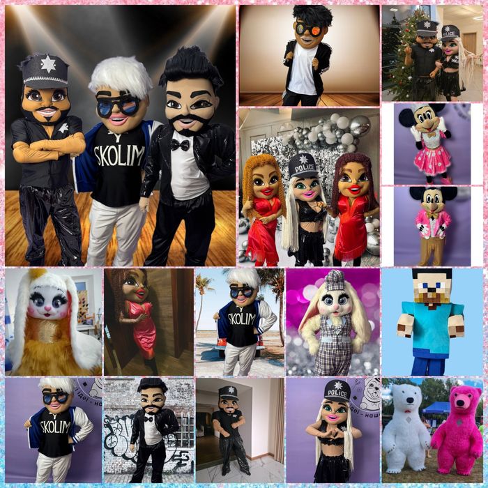 Żywa maskotka na imprezę mężczyzna kobieta Alvaro tancerze