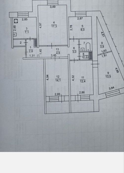 В продаже 5ком.квартира. Центральный  Левобережный  район. С отличной локацией!