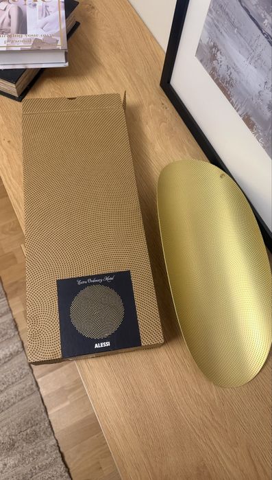 NOWY Alessi ABI07 BR Ellipse pojemnik - mosiądz z reliefem Półmisek