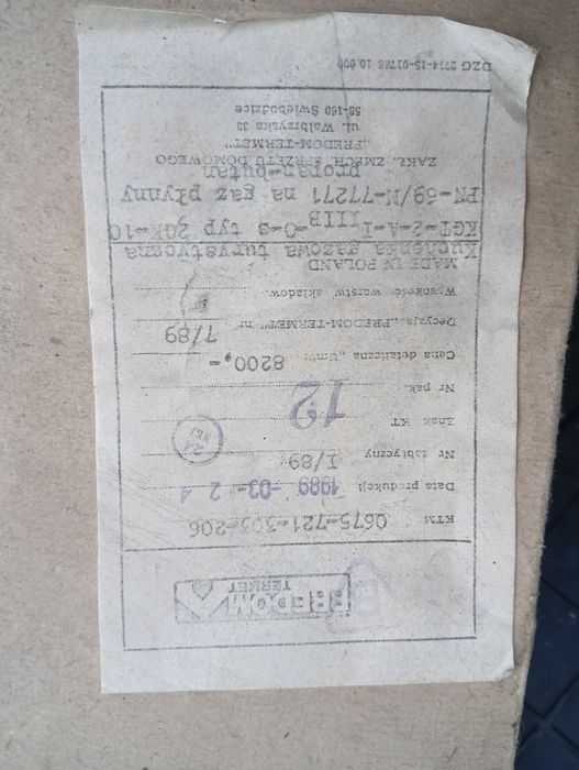Kuchenka gazowa 1989
