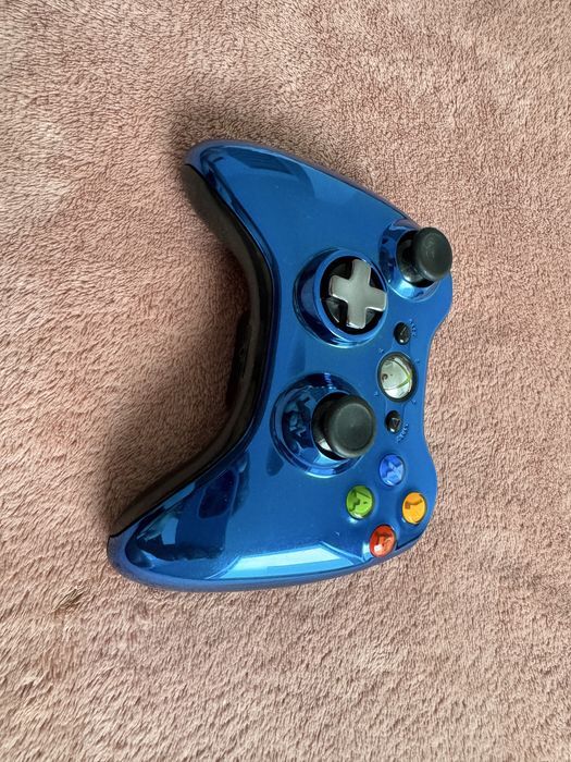 Pad Xbox 360 Unikat Blue Chrome Niebieski Kontroler Stan bdb
