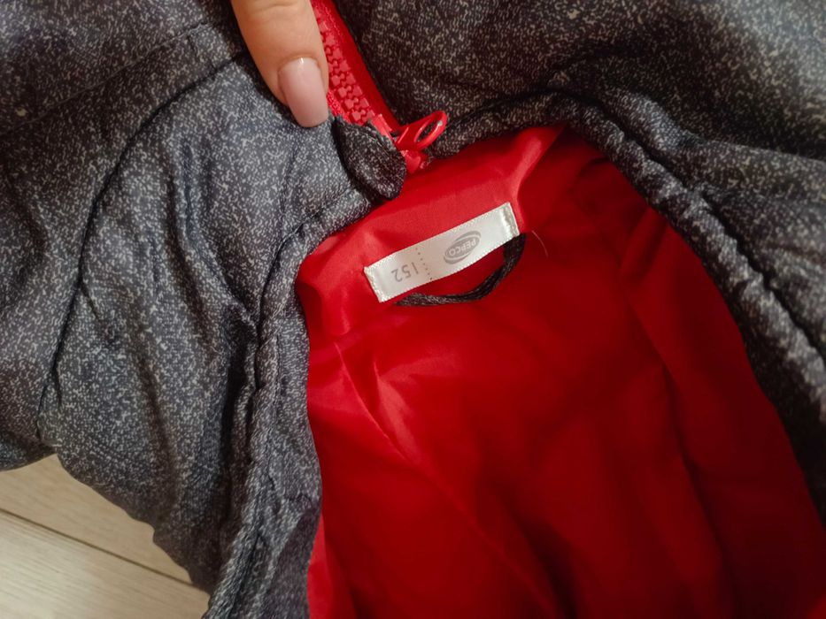 Kurtka przejściowa  chłopięca rozm 152 Pepco szaro czerwona wiosenna