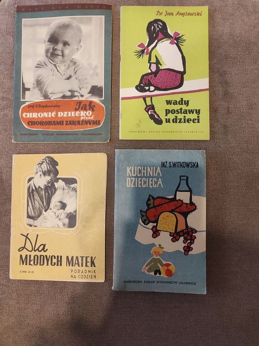 Książki stare o zdrowiu i diecie dziecka