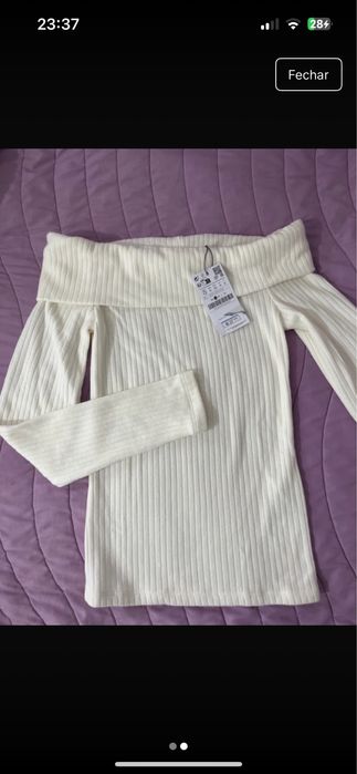 Camisola creme sem ombros