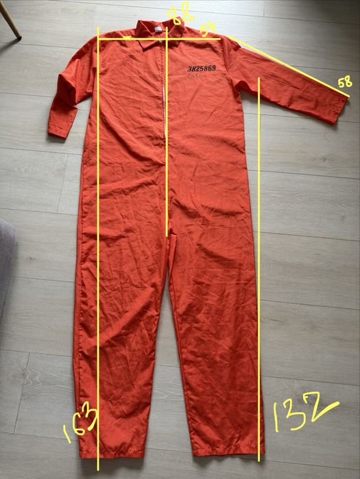 Костюм вʼязня помаранчевий, маскарадний костюм, тематична вечірка