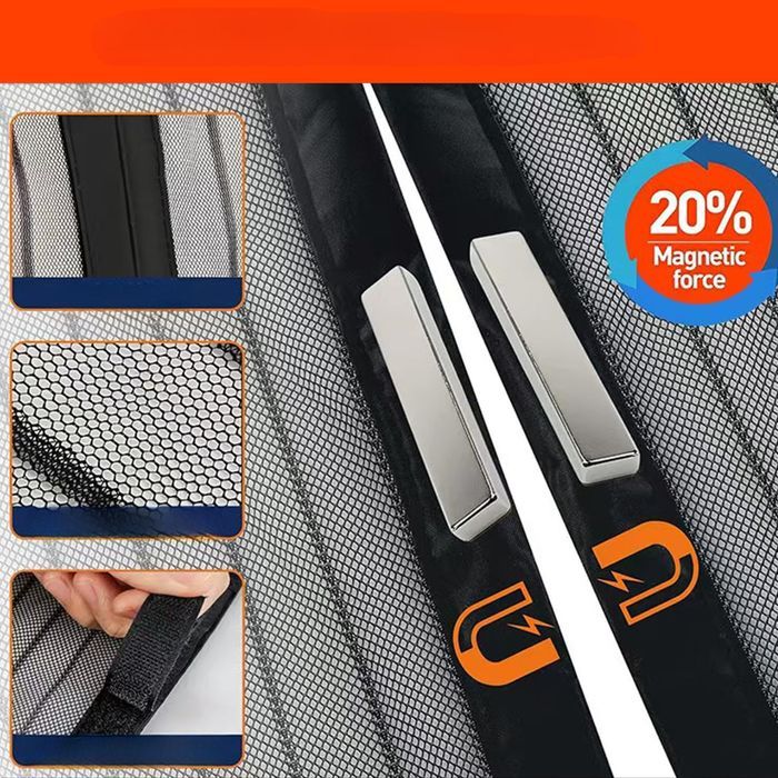 Moskitiera Magnetyczna na Drzwi Balkonowe Tarasowe Czarna 85 x 205 cm