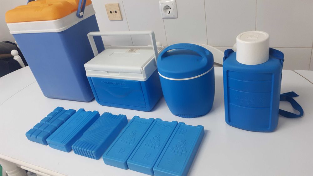 Geladeiras, termos e placas de frio