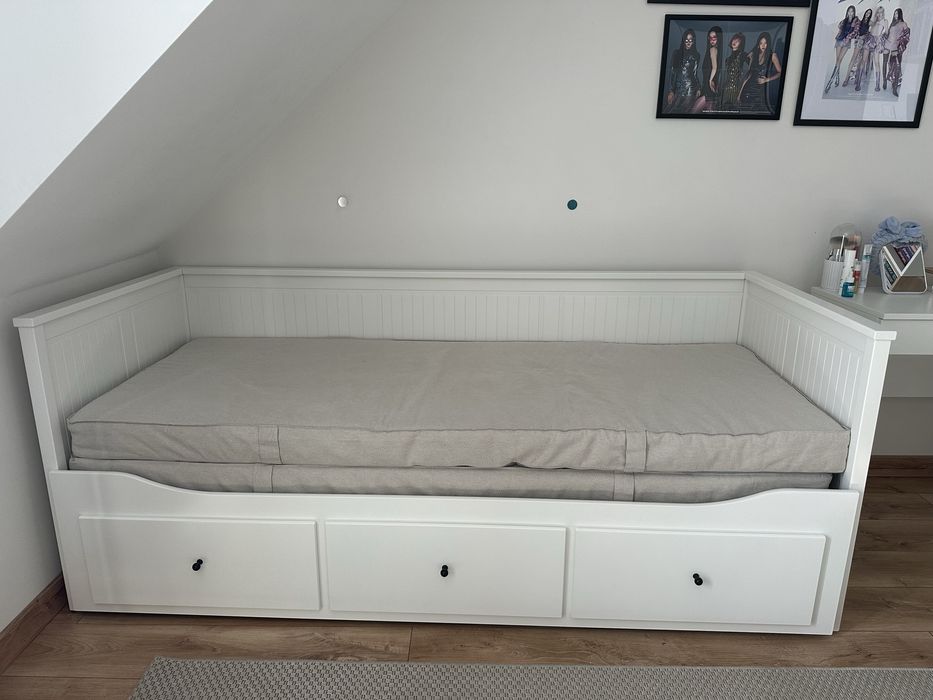 Sofa łóżko  Hemnes Ikea białe + materac