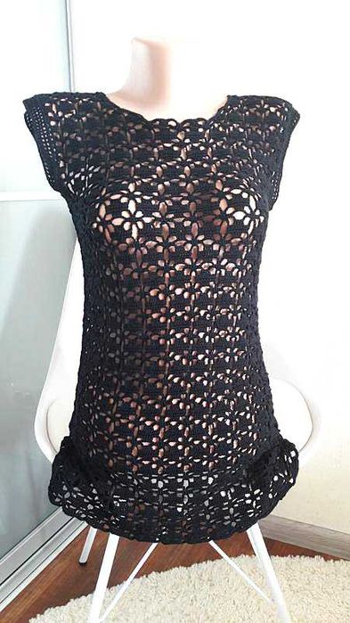 Плетена ажурна блуза майка чорна в італійському стилі dolce gabbana