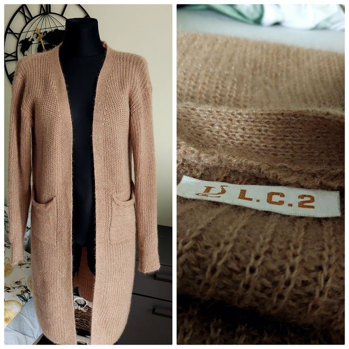 Kardigan długi z kieszeniami L xl