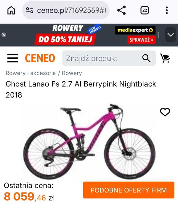 Rower MTB FULL Ghost Lanao rozmiar M