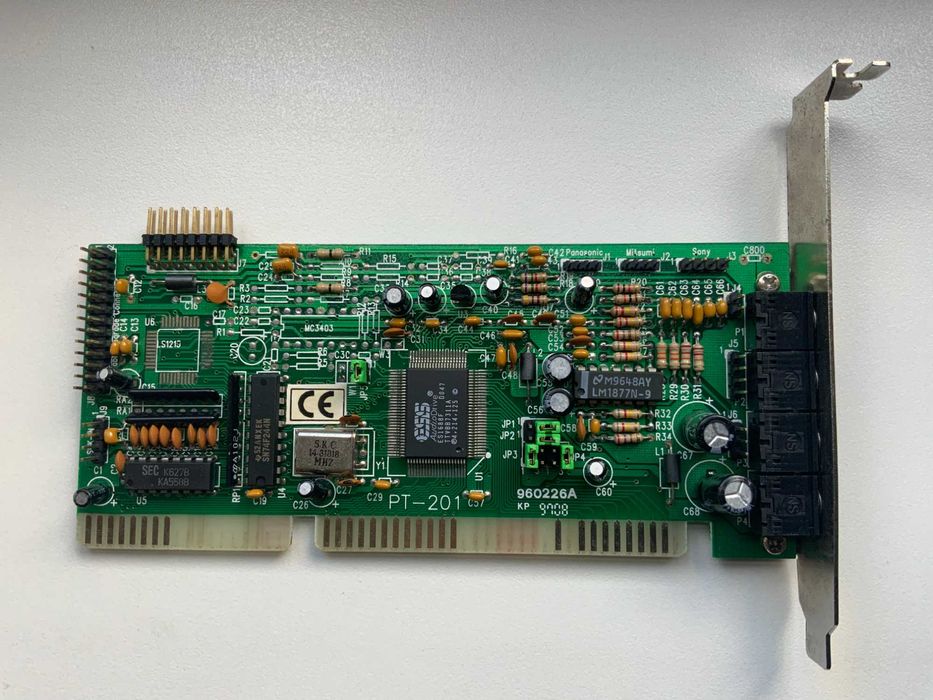 Ретро звуковая карта Pine Technology PT-201 (1997, шина ISA, чип ESS1688F, проверена)