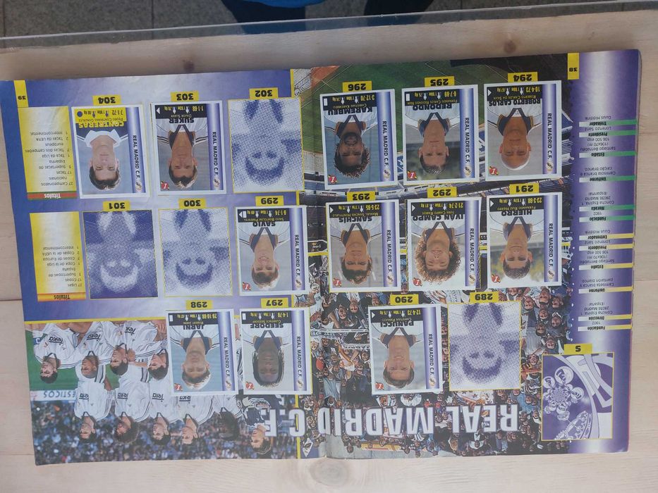 Caderneta antiga equipos de europa 1999