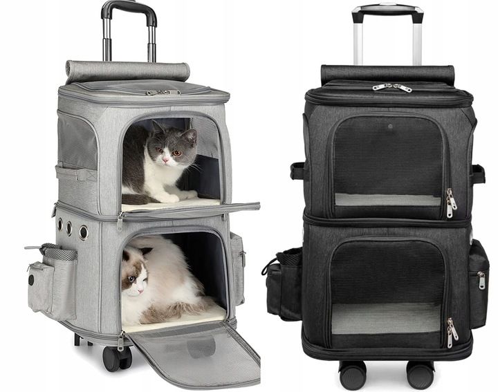 Podwójny Transporter Dla Psa Kota Na Kołach Plecak Wózek Dublo