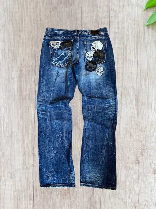 Spodnie jeansy Cloud 72 hysteric glamour flared skull affliction swag 36 L XL japan korea