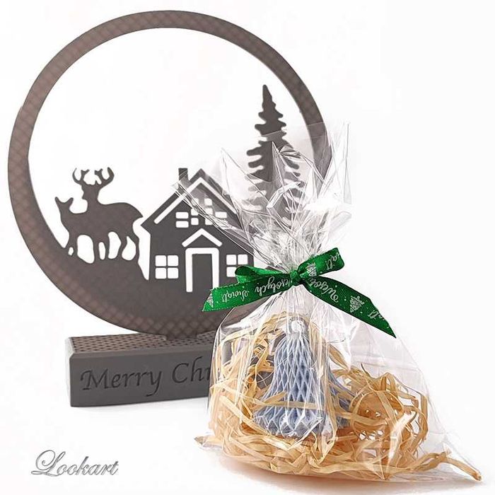 Dzwonek ozdoba na choinkę bombka błękitna druk 3D b2