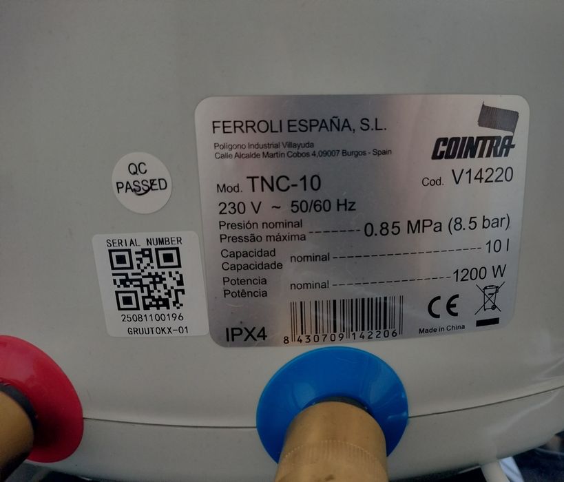 Vendo Termoacumulador de 10L Novo