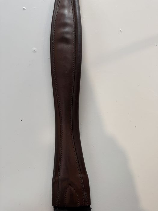 Popręg Lemetex 110 cm skórzany brąz anatomiczny