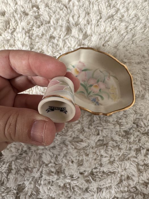 Prato e dedal em cerâmica Caliart Ilhavo Portugal