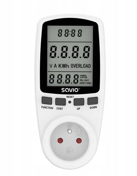 SAVIO AE-01 Watomierz, kalkulator energii z wyświetlaczem LCD