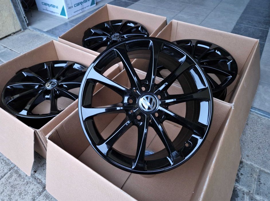 Alufelgi 17 5x112 VW Golf Passat Touran Jetta Caddy T-Roc Czarne 627#