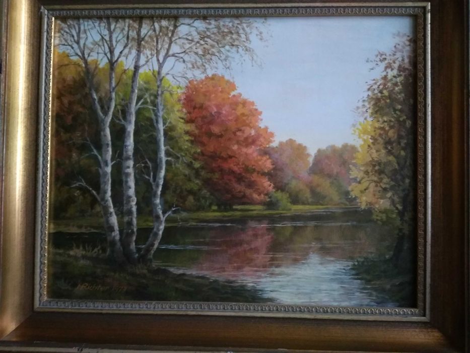 Olejny pejzaż sygn. H.Richter 1973r.