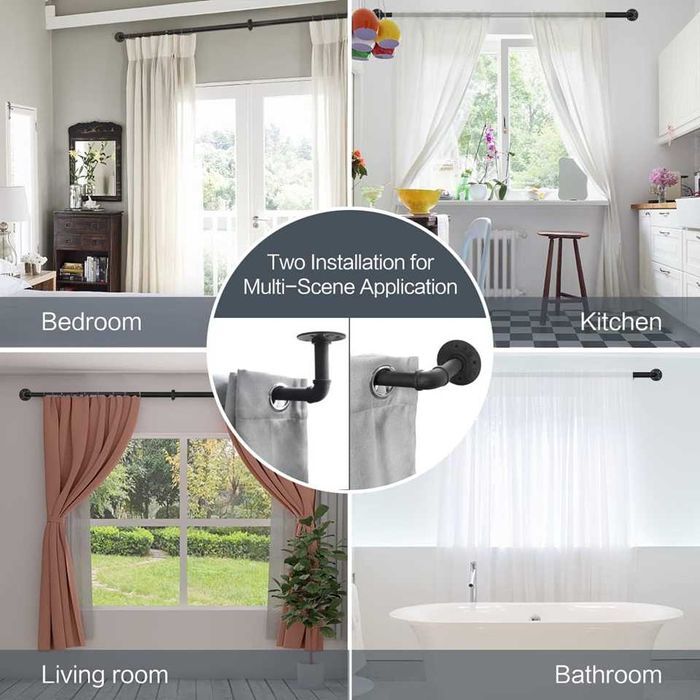 Nowy uchwyt / karnisz / pręt / regulowany / 110-210 / czarny !A2073!