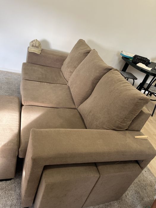 sofa 3 lugares, cor marrom